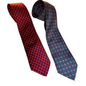 Pair of Vintage English made Silk Neck Ties